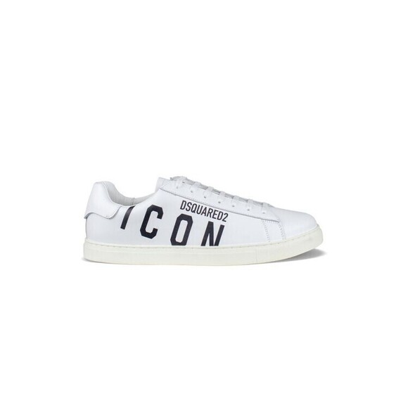 Dsquared2 White Leather Sneakers With Iconic Logo Detail - NWT